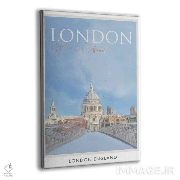 تابلو مدرن پوستر سفر به لندن؛ سنت پال اثر ناتالی رایان - نمای پرسپکتیو محصول