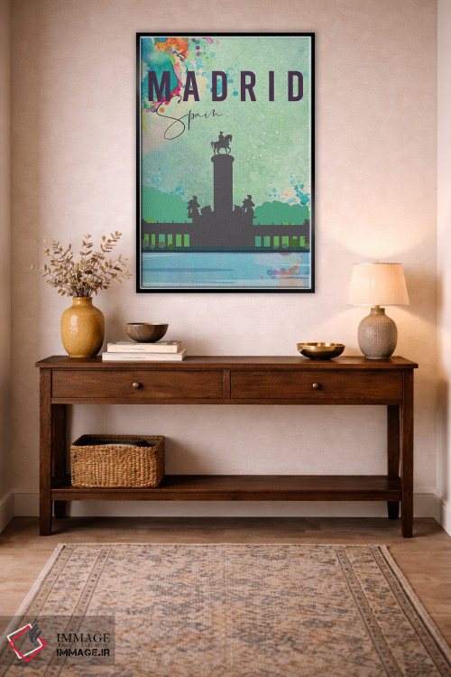 تابلو مدرن پوستر سفر به مادرید اثر ناتالی رایان - D3B