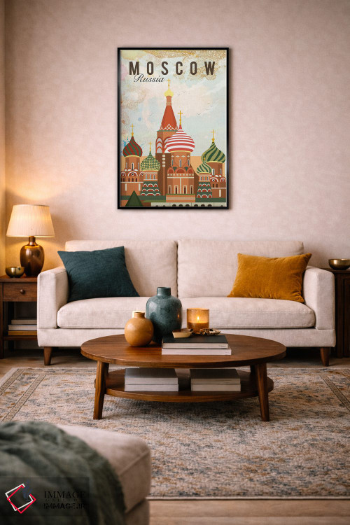 تابلو مدرن پوستر سفر مسکو اثر ناتالی رایان - D3B