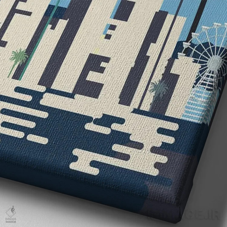 تابلو مدرن پوستر سفر به لس آنجلس اثر ناتالی رایان - نمای نزدیک بافت بوم