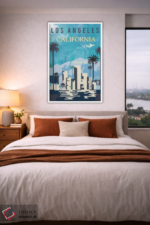 تابلو مدرن پوستر سفر به لس آنجلس اثر ناتالی رایان - D2W