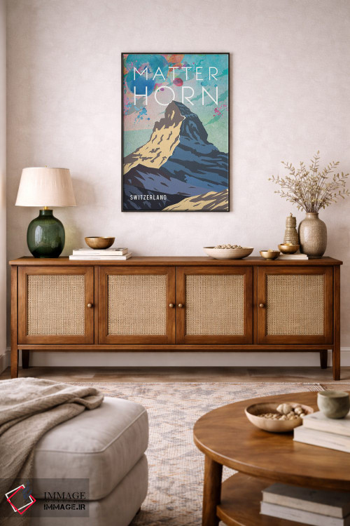 تابلو مدرن پوستر سفر به ماترهورن اثر ناتالی رایان - D4B