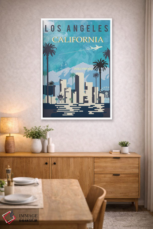 تابلو مدرن پوستر سفر به لس آنجلس اثر ناتالی رایان - D3W