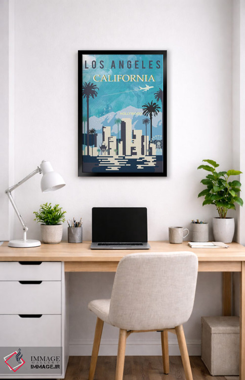 تابلو مدرن پوستر سفر به لس آنجلس اثر ناتالی رایان - D4B