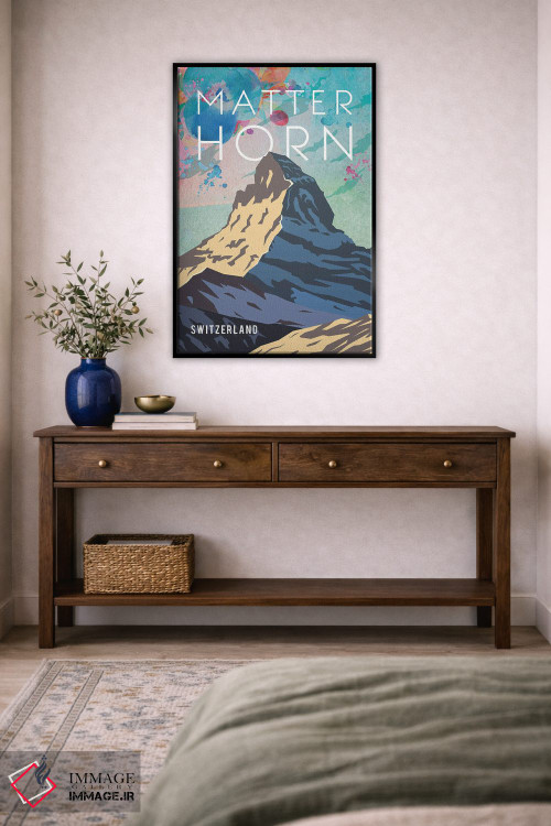 تابلو مدرن پوستر سفر به ماترهورن اثر ناتالی رایان - D5B