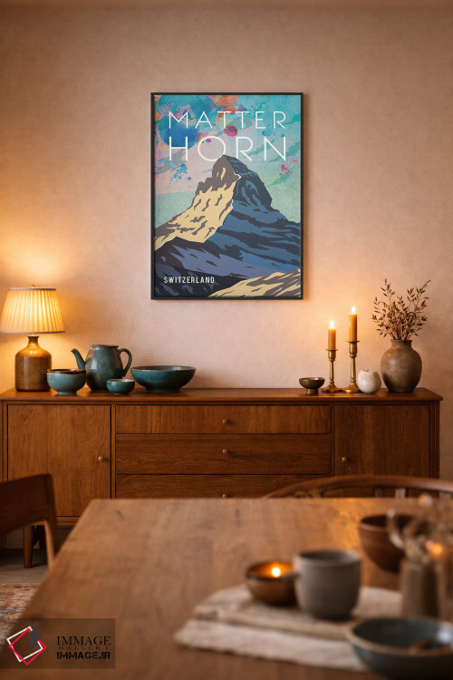 تابلو مدرن پوستر سفر به ماترهورن اثر ناتالی رایان - D6B