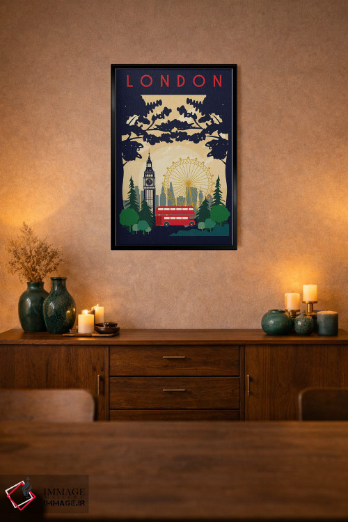 تابلو مدرن پوستر سفر اتوبوس لندن اثر ناتالی رایان - D2B
