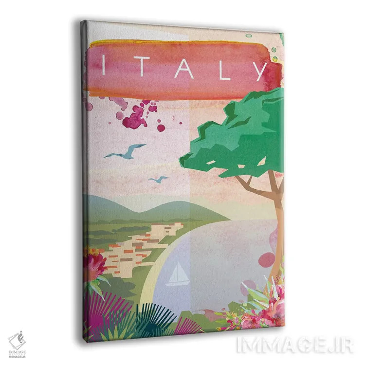 تابلو مدرن پوستر سفر به ایتالیا اثر ناتالی رایان - نمای پرسپکتیو محصول