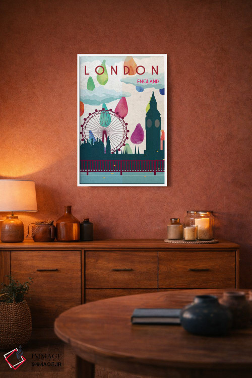 تابلو مدرن پوستر سفر بارانی لندن اثر ناتالی رایان - D3W