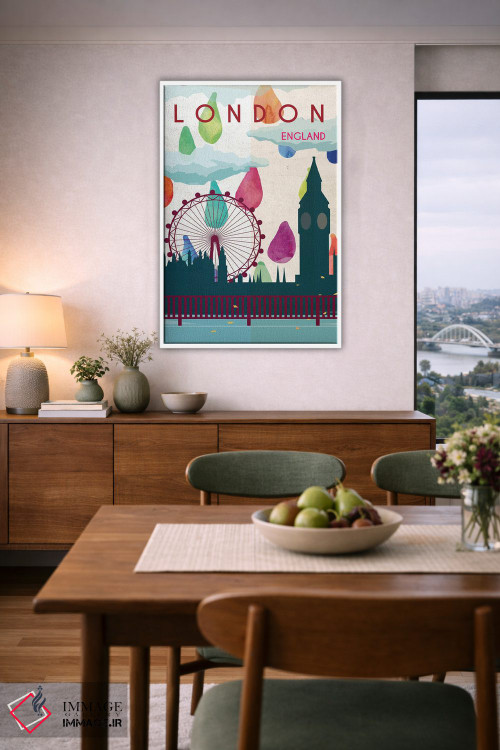 تابلو مدرن پوستر سفر بارانی لندن اثر ناتالی رایان - D5W