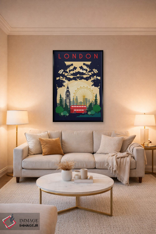 تابلو مدرن پوستر سفر اتوبوس لندن اثر ناتالی رایان - D4B