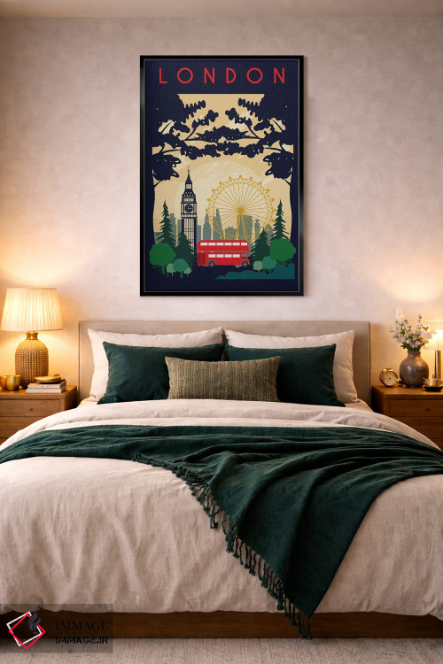تابلو مدرن پوستر سفر اتوبوس لندن اثر ناتالی رایان - D5B