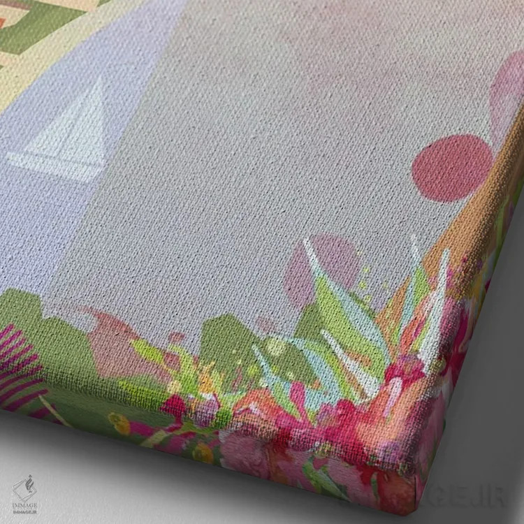 تابلو مدرن پوستر سفر به ایتالیا اثر ناتالی رایان - نمای نزدیک بافت بوم