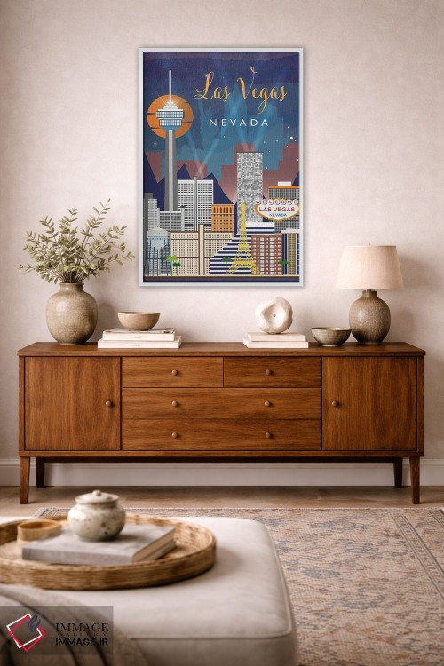 تابلو مدرن پوستر سفر به لاس وگاس اثر ناتالی رایان - D1W