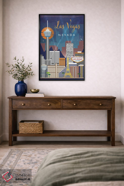 تابلو مدرن پوستر سفر به لاس وگاس اثر ناتالی رایان - D5B