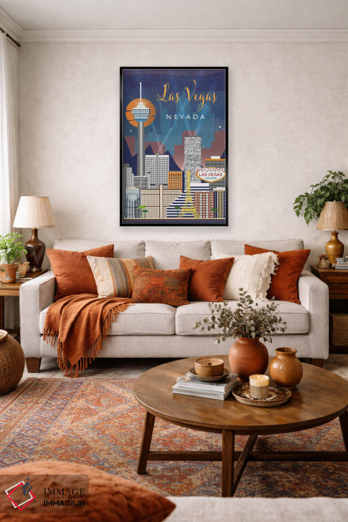 تابلو مدرن پوستر سفر به لاس وگاس اثر ناتالی رایان - D3B