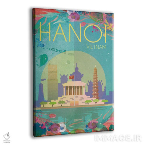 تابلو مدرن پوستر سفر به هانوی اثر ناتالی رایان - نمای پرسپکتیو محصول