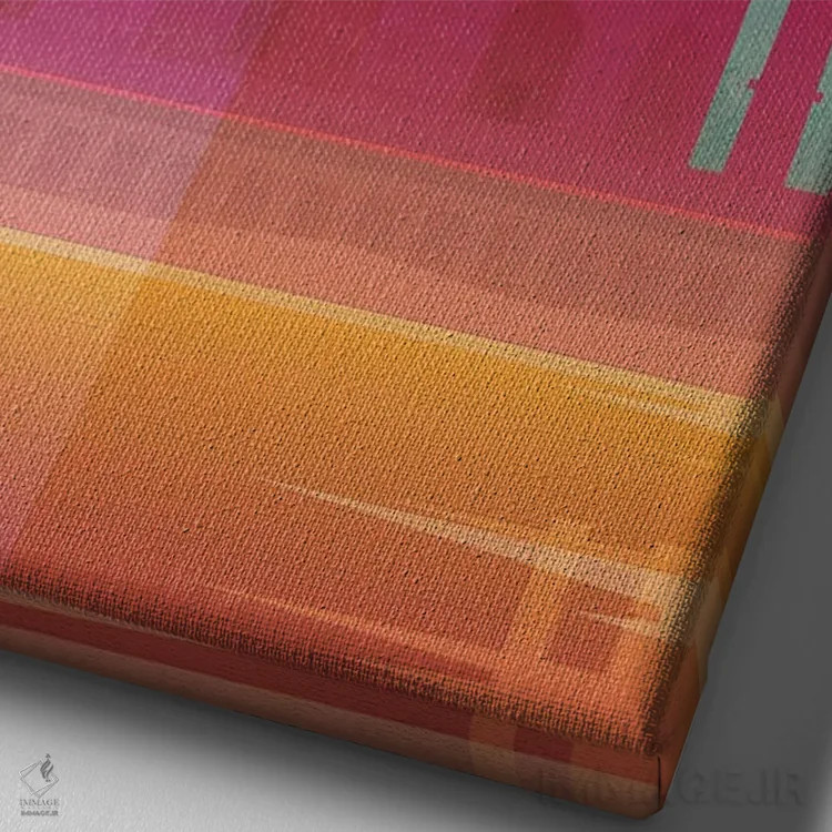 تابلو مدرن پوستر سفر به هند اثر ناتالی رایان - نمای نزدیک بافت بوم