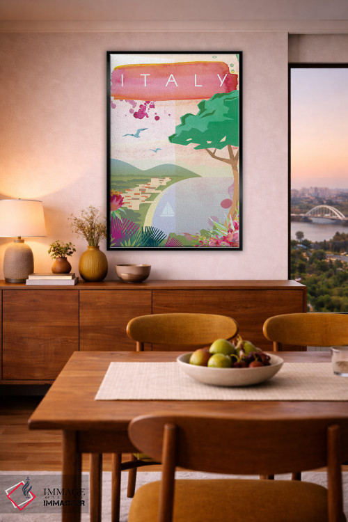 تابلو مدرن پوستر سفر به ایتالیا اثر ناتالی رایان - D6B