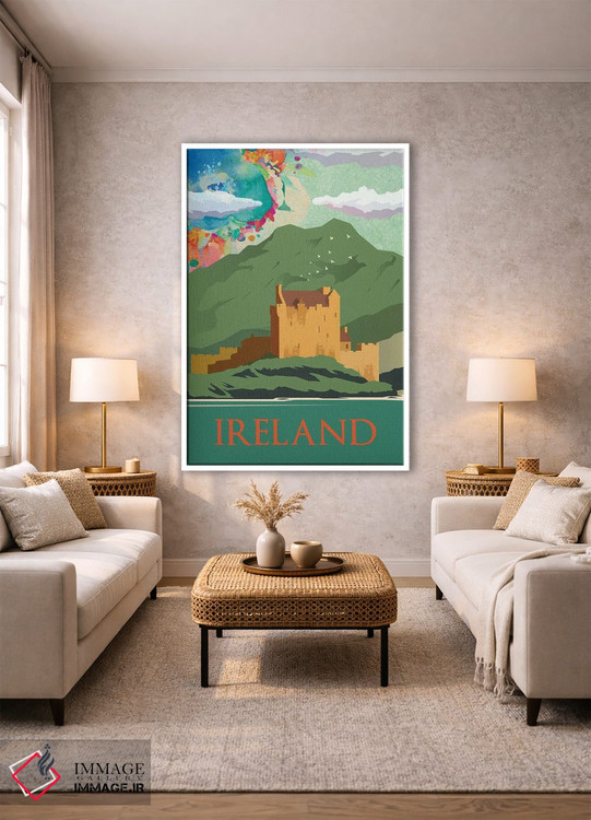 تابلو مدرن پوستر سفر به کوه های سبز ایرلند اثر ناتالی رایان - D1W