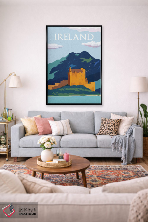 تابلو مدرن پوستر سفر به آسمان های آبی ایرلند اثر ناتالی رایان - D2B