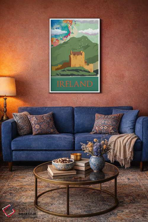 تابلو مدرن پوستر سفر به کوه های سبز ایرلند اثر ناتالی رایان - D2W