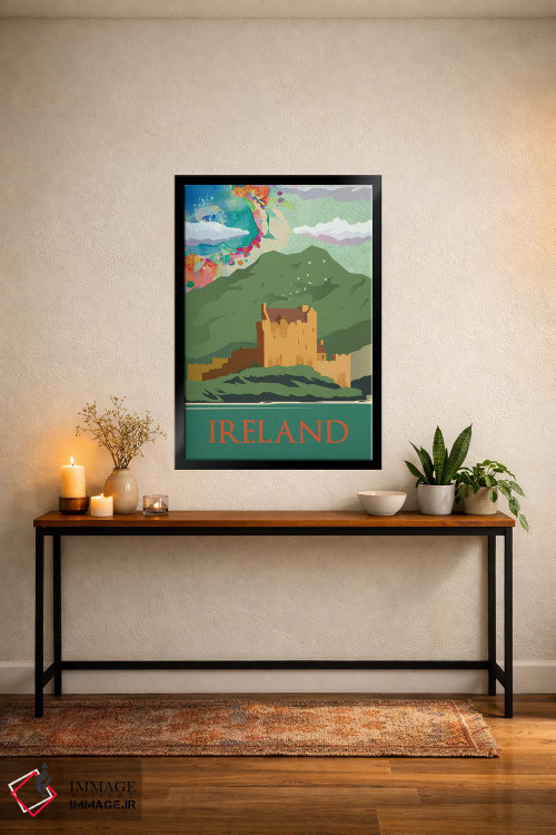 تابلو مدرن پوستر سفر به کوه های سبز ایرلند اثر ناتالی رایان - D4B