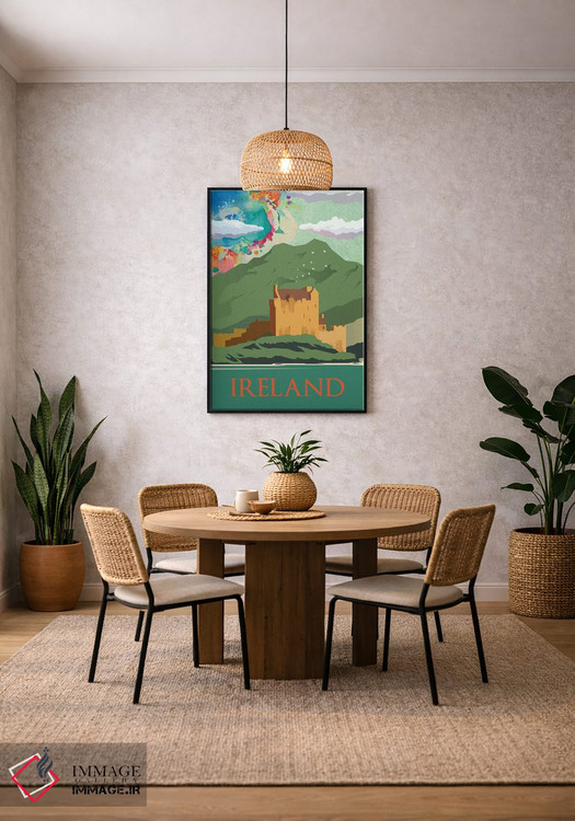 تابلو مدرن پوستر سفر به کوه های سبز ایرلند اثر ناتالی رایان - D3B
