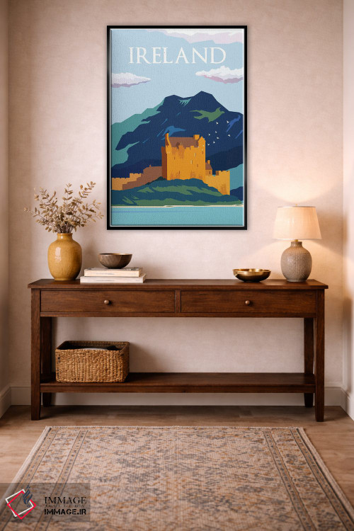 تابلو مدرن پوستر سفر به آسمان های آبی ایرلند اثر ناتالی رایان - D4B