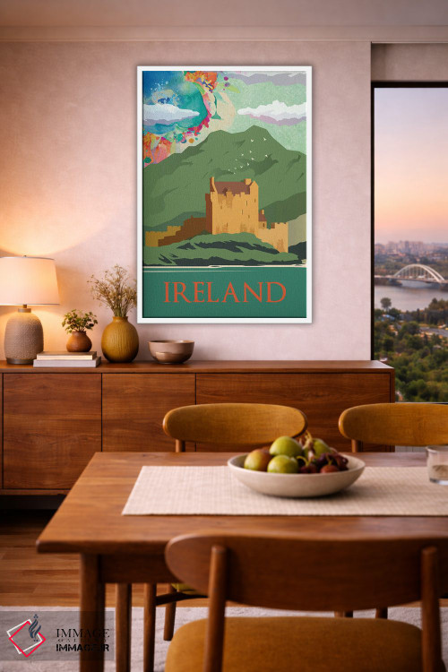 تابلو مدرن پوستر سفر به کوه های سبز ایرلند اثر ناتالی رایان - D5W