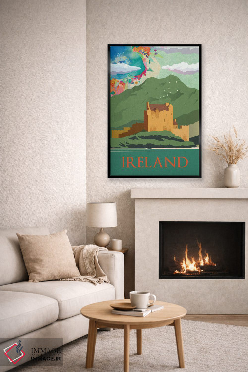 تابلو مدرن پوستر سفر به کوه های سبز ایرلند اثر ناتالی رایان - D6B
