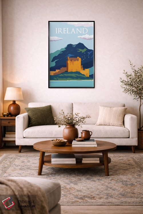 تابلو مدرن پوستر سفر به آسمان های آبی ایرلند اثر ناتالی رایان - D5B