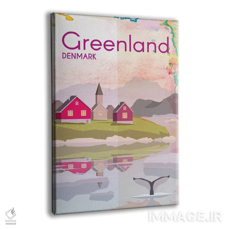 تابلو مدرن پوستر سفر به گرینلند اثر ناتالی رایان - نمای پرسپکتیو محصول