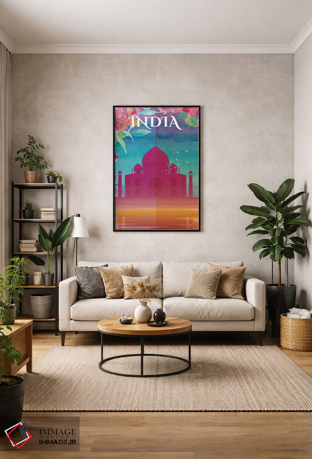 تابلو مدرن پوستر سفر به هند اثر ناتالی رایان - D1B