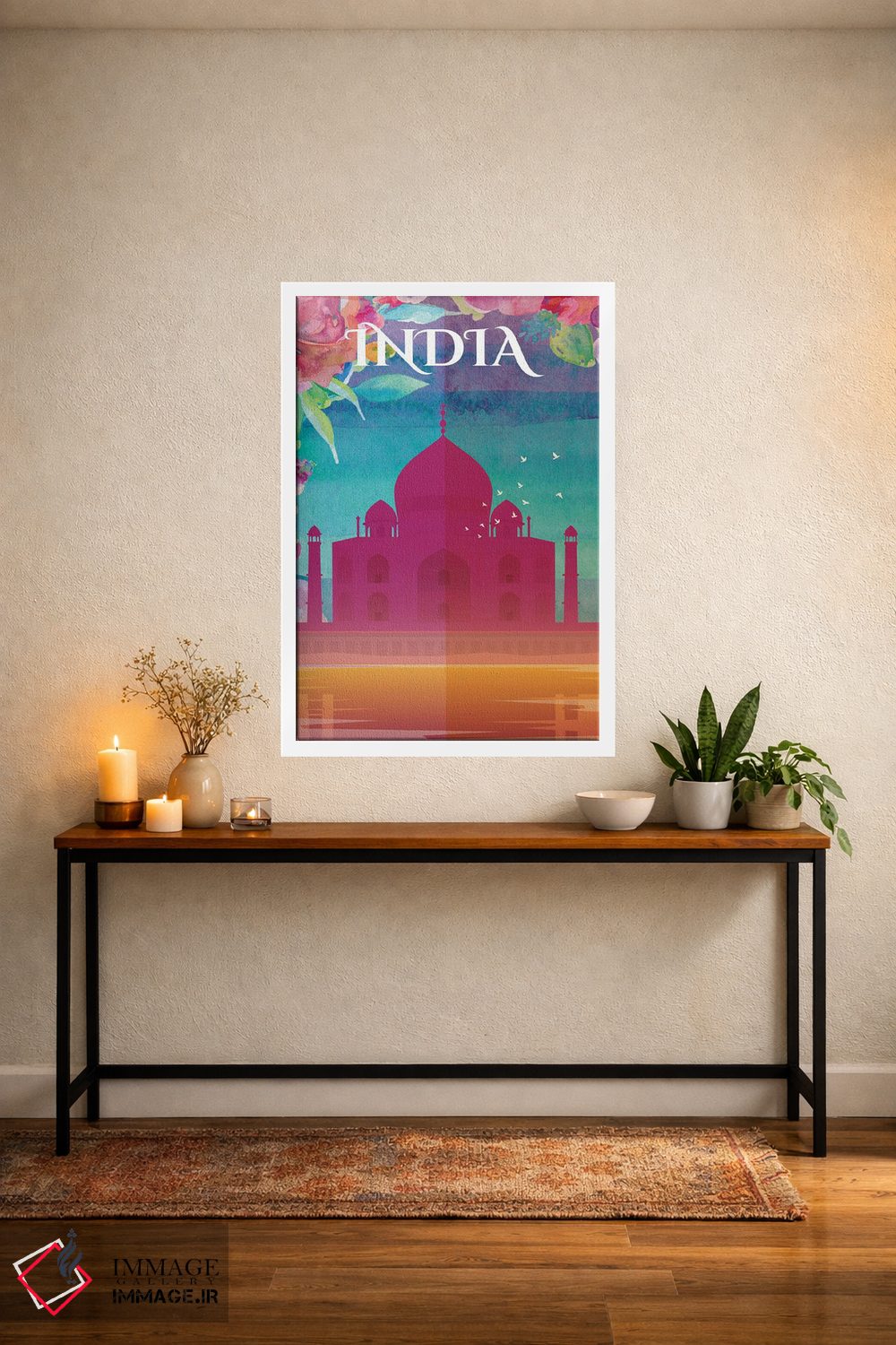 تابلو مدرن پوستر سفر به هند اثر ناتالی رایان - D5W