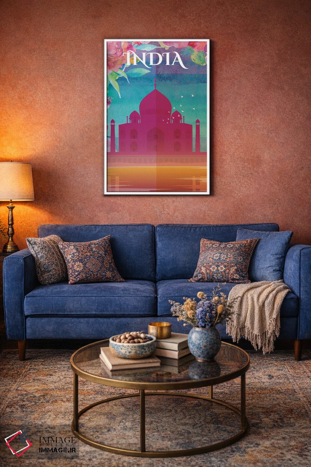 تابلو مدرن پوستر سفر به هند اثر ناتالی رایان - D4W