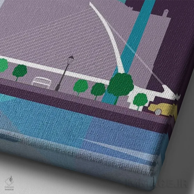 تابلو مدرن پوستر سفر به دوبلین اثر ناتالی رایان - نمای نزدیک بافت بوم