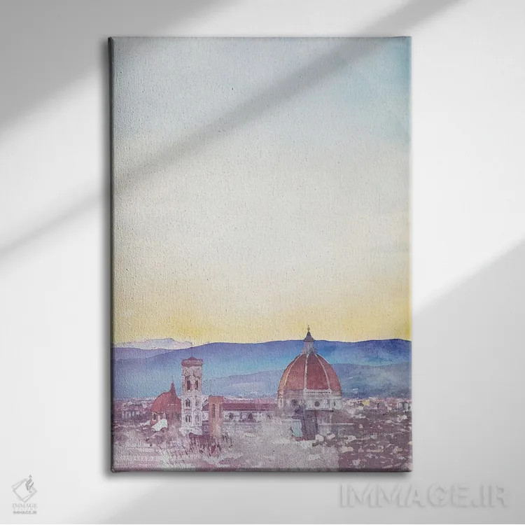 تابلو مینیمال پوستر سفر به فلورانس اثر ناتالی رایان - نمای روبهرو روی دیوار