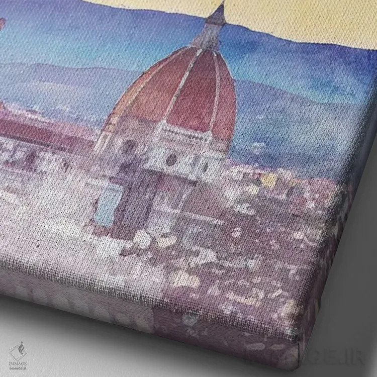 تابلو مینیمال پوستر سفر به فلورانس اثر ناتالی رایان - نمای نزدیک بافت بوم