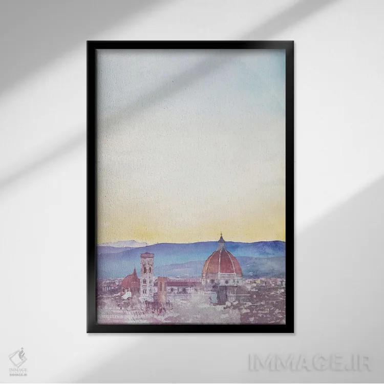 تابلو مینیمال پوستر سفر به فلورانس اثر ناتالی رایان - نمای قابدار مشکی