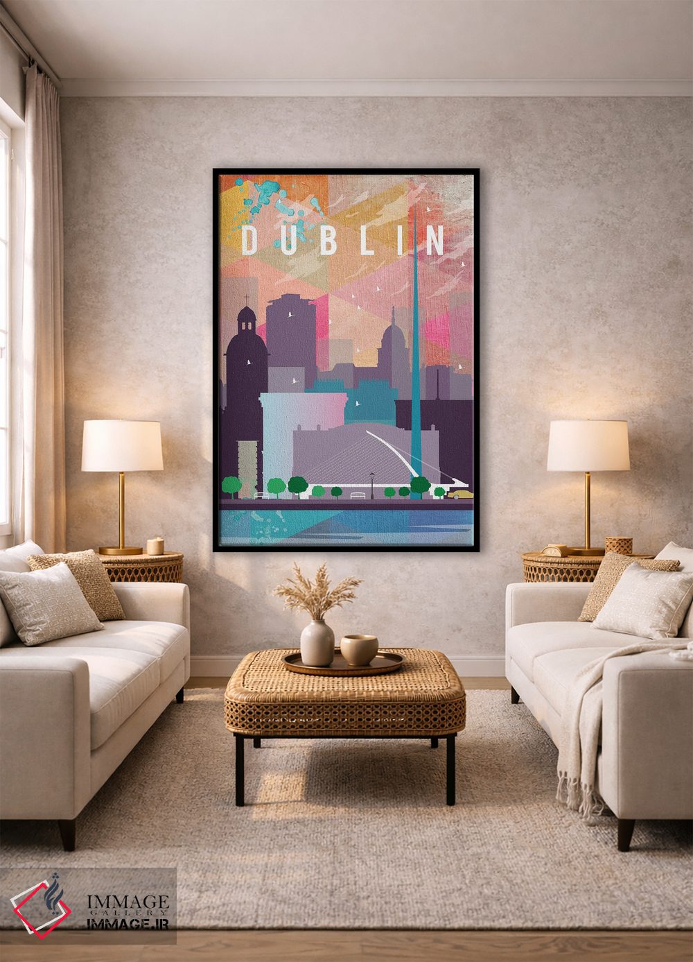 تابلو مدرن پوستر سفر به دوبلین اثر ناتالی رایان - D2B