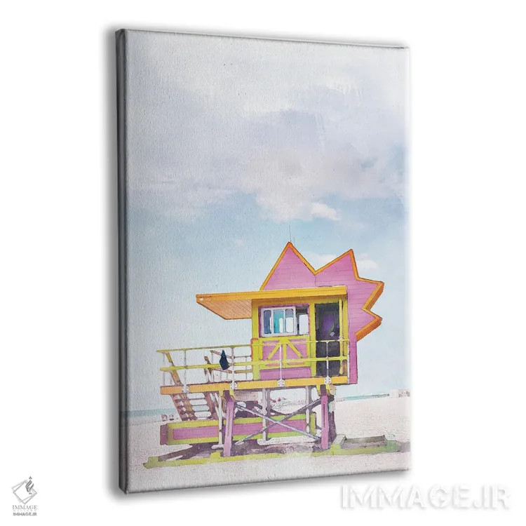 تابلو دکوراتیو پوستر سفر به میامی اثر ناتالی رایان - نمای پرسپکتیو محصول