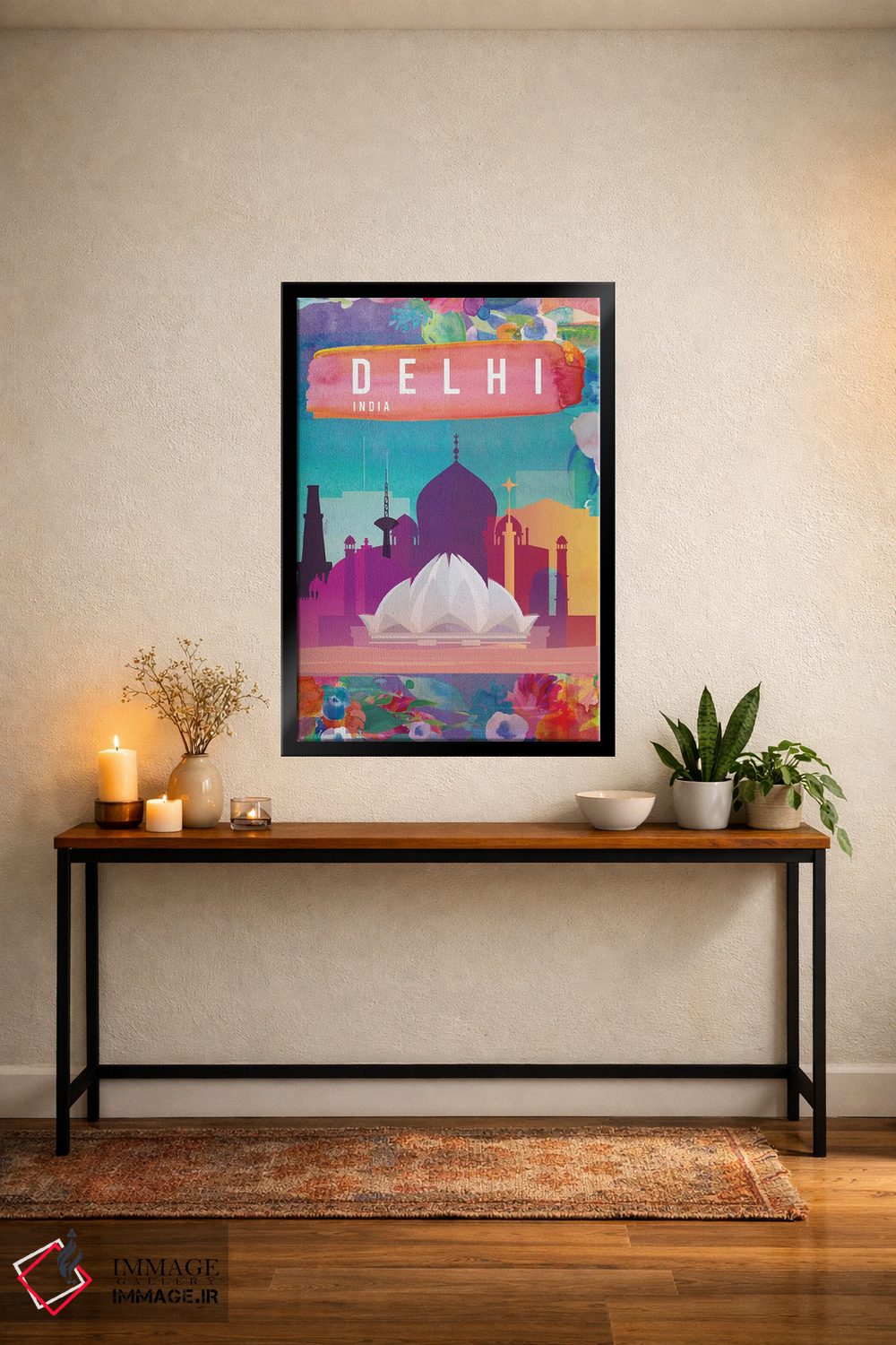 تابلو مدرن پوستر سفر به دهلی اثر ناتالی رایان - D5B