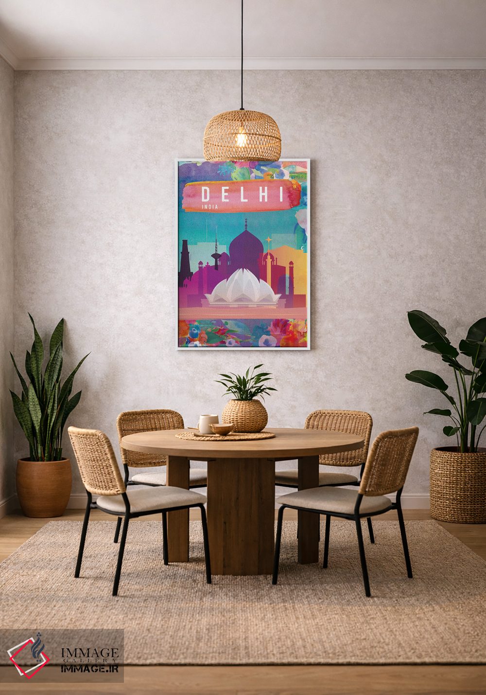 تابلو مدرن پوستر سفر به دهلی اثر ناتالی رایان - D3W