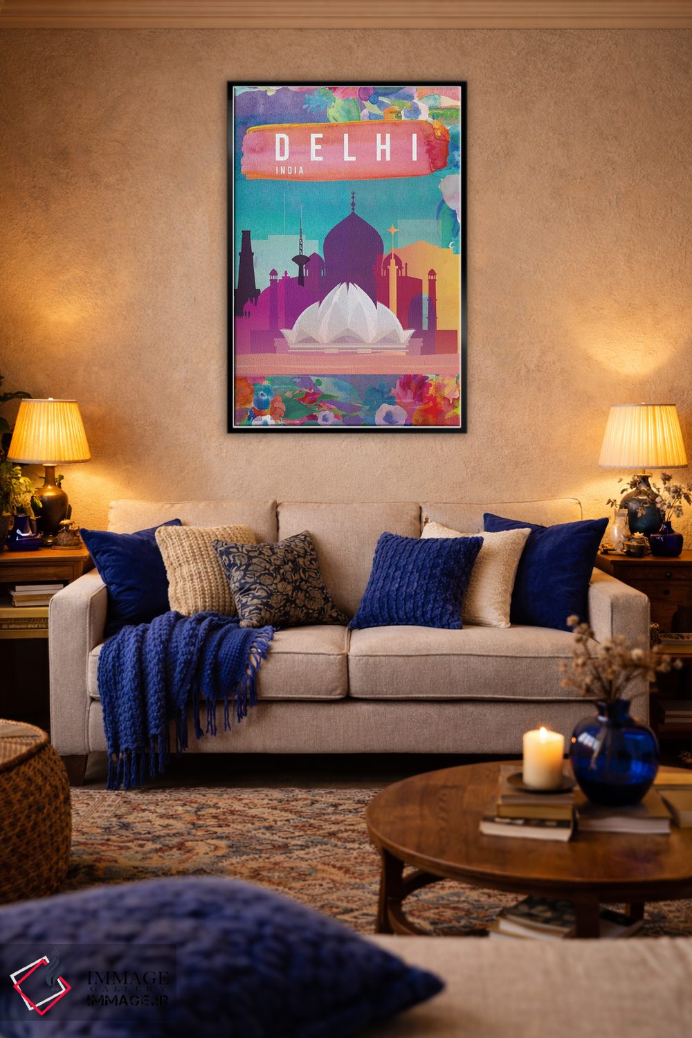 تابلو مدرن پوستر سفر به دهلی اثر ناتالی رایان - D4B