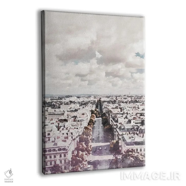 تابلو دکوراتیو پوستر سفر به شهر پاریس اثر ناتالی رایان - نمای پرسپکتیو محصول