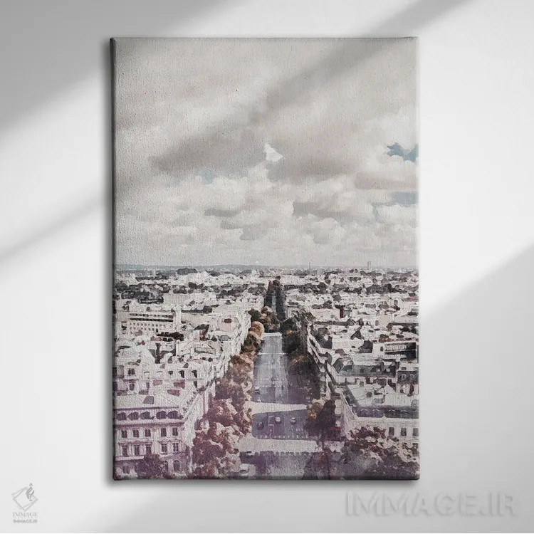 تابلو دکوراتیو پوستر سفر به شهر پاریس اثر ناتالی رایان - نمای روبهرو روی دیوار