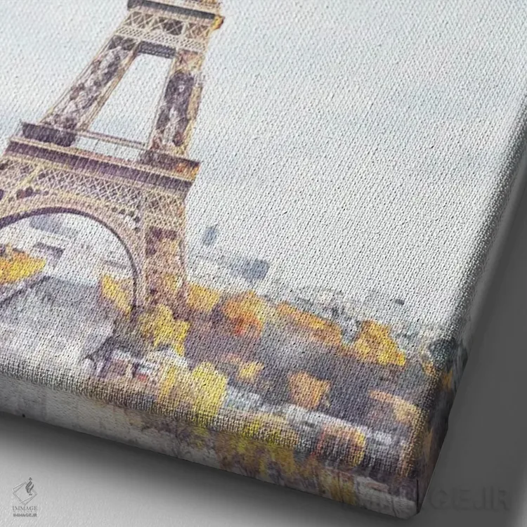تابلو دکوراتیو پوستر دوستت دارم پاریس اثر ناتالی رایان - نمای نزدیک بافت بوم