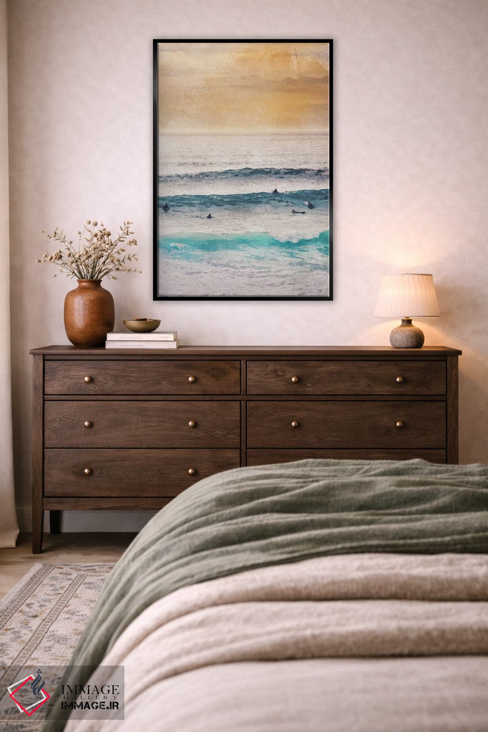 تابلو دکوراتیو زمان موج سواری اثر ناتالی رایان - D6B