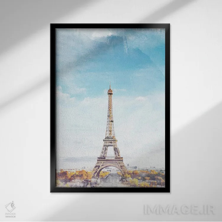 تابلو دکوراتیو پوستر دوستت دارم پاریس اثر ناتالی رایان - نمای قابدار مشکی